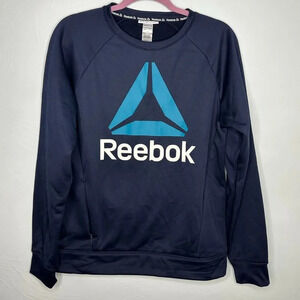 Reebok Crewneck Sweatshirt Women's Size XXL Zip Pockets Blue Active Athleisure